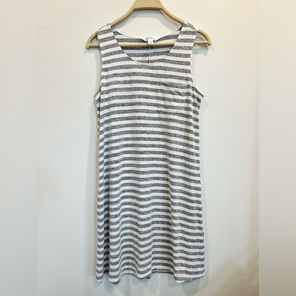Women’s Grey and White Striped Market & Spruce Spring Dress size Small petite - Picture 1 of 3